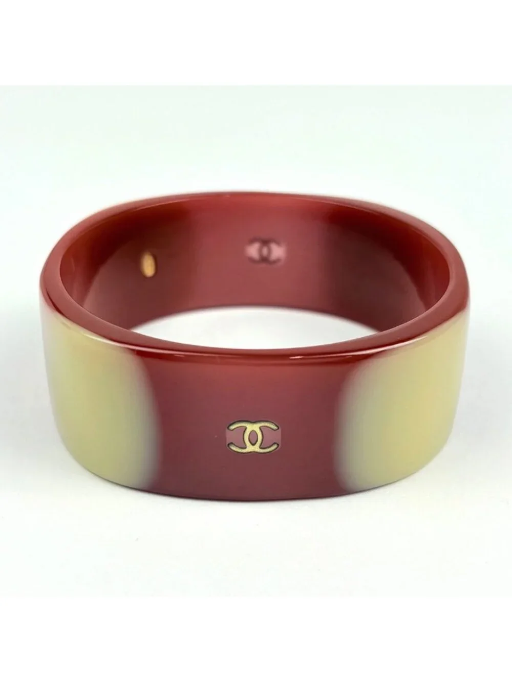 Chanel Bangle CC Logo Plastic Brown Bracelet